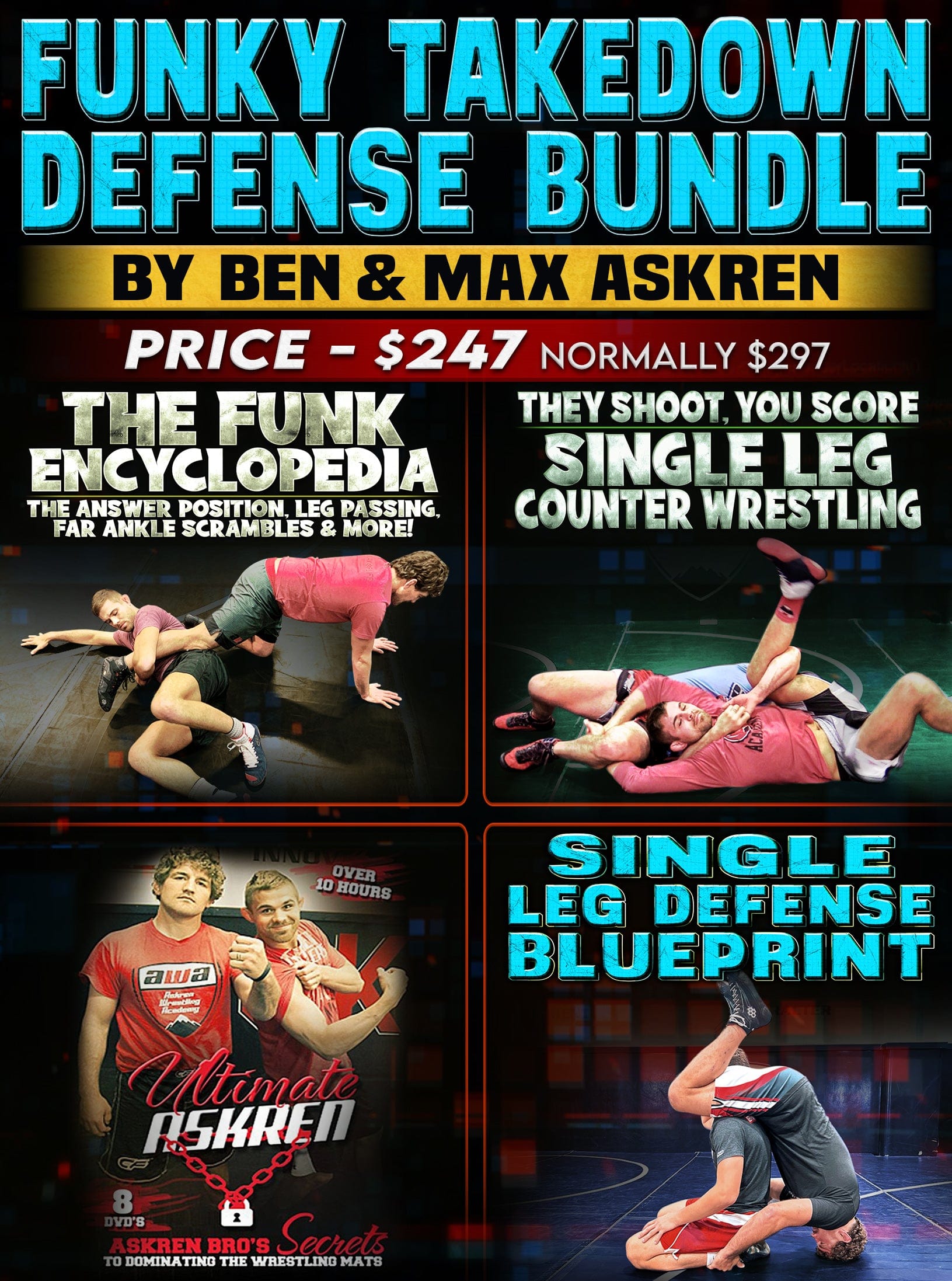 Funky Takedown Defense Bundle by Ben and Max Askren - Fanatic Wrestling