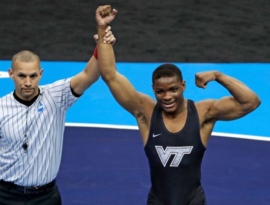 Mehki Lewis, VT's 1st National Champion, Awarded NCAA Championships OW Award
